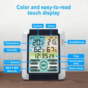 Modern Touch Screen Weather Station with Outdoor Sensors 9 Sa8aafcc3d2e448a7880089425f25d842V
