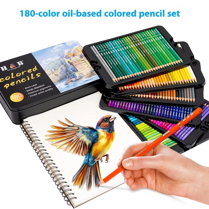 Vibrant 180-Color Oil-Based Colored Pencil Set 3 Vibrant 180-Color Oil-Based Colored Pencil Set - Image 3