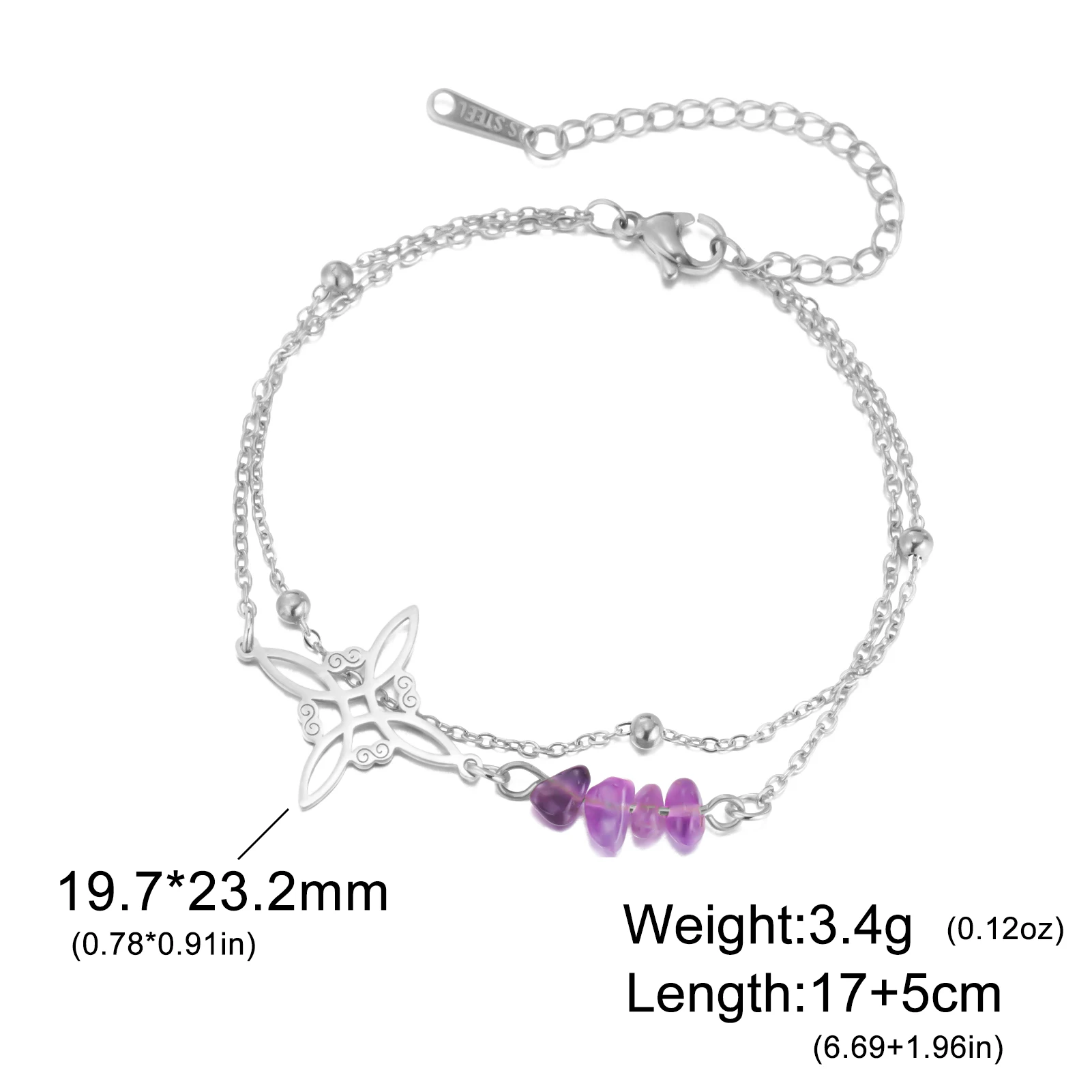 Mystical Stainless Steel Butterfly Charm Bracelet 10 Mystical Stainless Steel Butterfly Charm Bracelet - Image 10