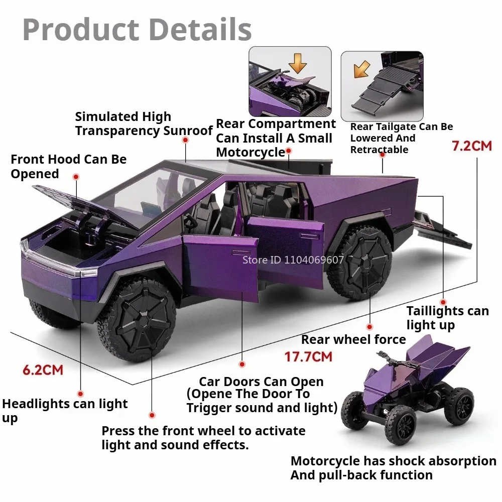 Futuristic Diecast Pickup Truck Model 1:32 Scale 2 Futuristic Diecast Pickup Truck Model 1:32 Scale - Image 2