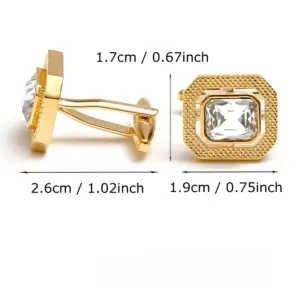 Elegant Square Men's Cufflinks with Faceted Gem 9 Sb6d56facdadb44609d2fc9b2b49121816