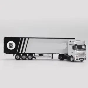 1:64 Silver and Black Diecast Semi-Truck Model 8 Sb81ed85934814bce9cd4b5c88178de2dw