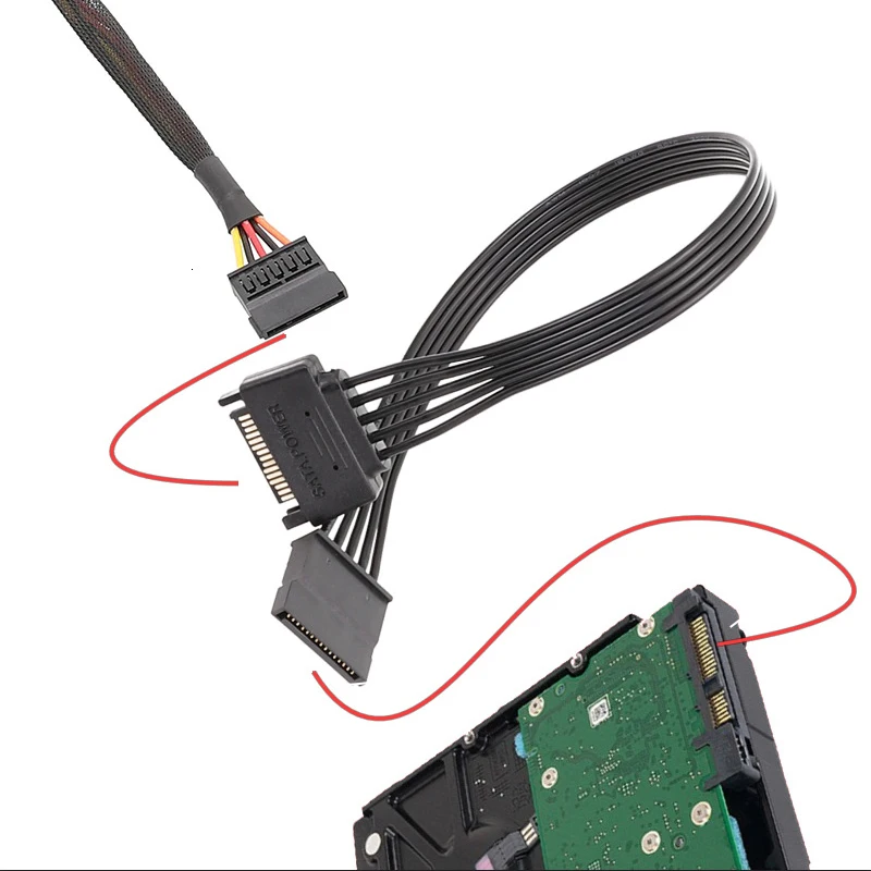SATA 15Pin Power Cable Extension 30cm 2 SATA 15Pin Power Cable Extension 30cm - Image 2