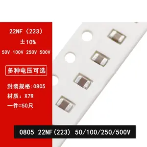 50-Pack 0805 Ceramic Capacitors 22nF, 50V-500V