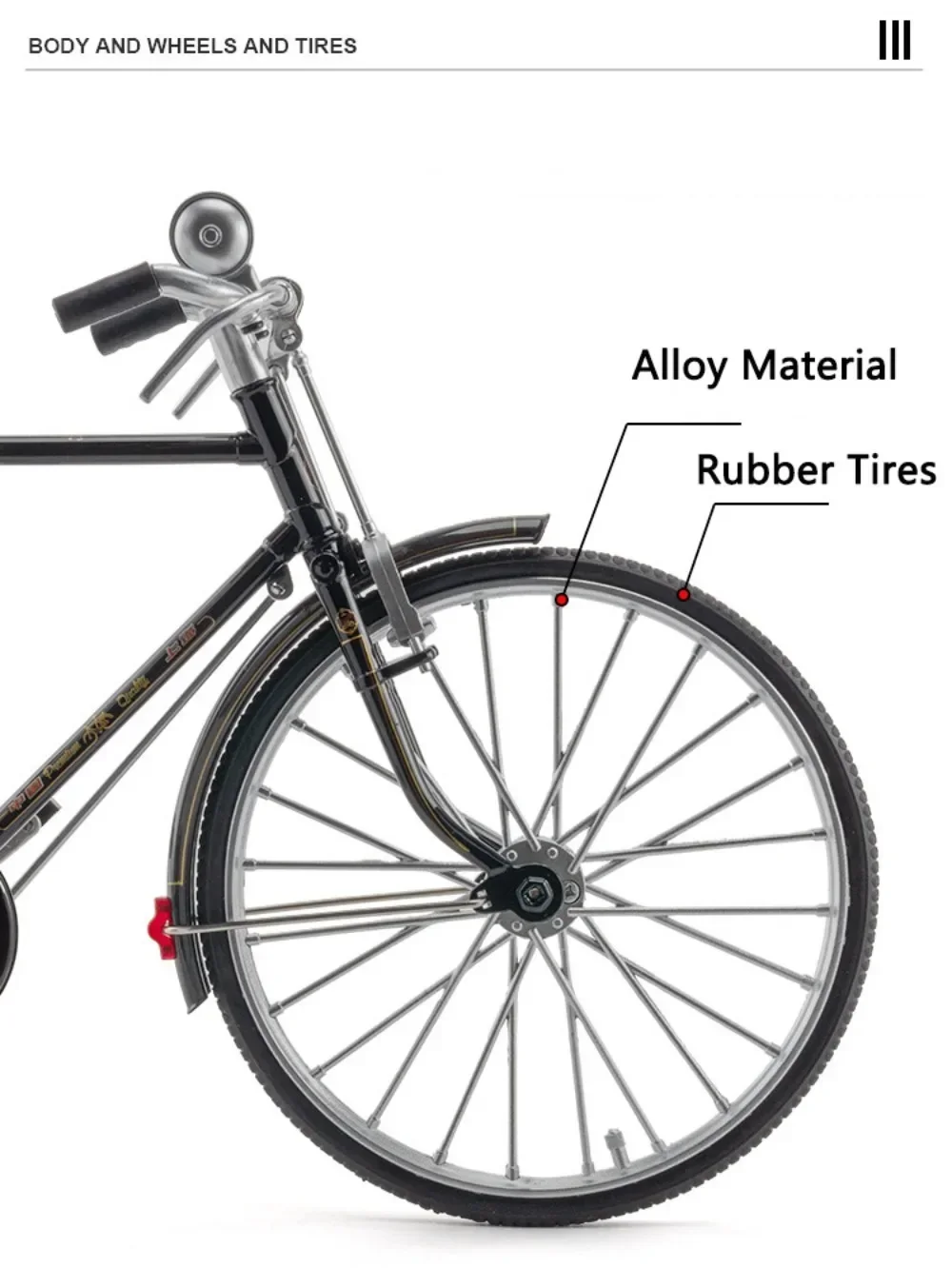 1:6 Vintage Retro Bicycle Model for Collectors 5 1:6 Vintage Retro Bicycle Model for Collectors - Image 5