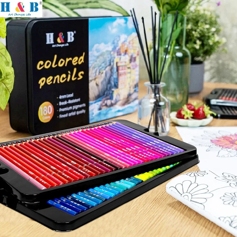 Vibrant 180-Color Oil-Based Colored Pencil Set 5 Vibrant 180-Color Oil-Based Colored Pencil Set - Image 5