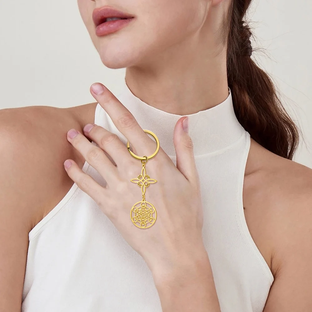 Stainless Steel Witch Knot Keychain with Gold Options 6 Stainless Steel Witch Knot Keychain with Gold Options - Image 6