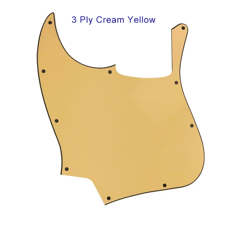 Left-Handed 5-String Jazz Bass Pickguard Vintage Yellow 2 Left-Handed 5-String Jazz Bass Pickguard Vintage Yellow - Image 2