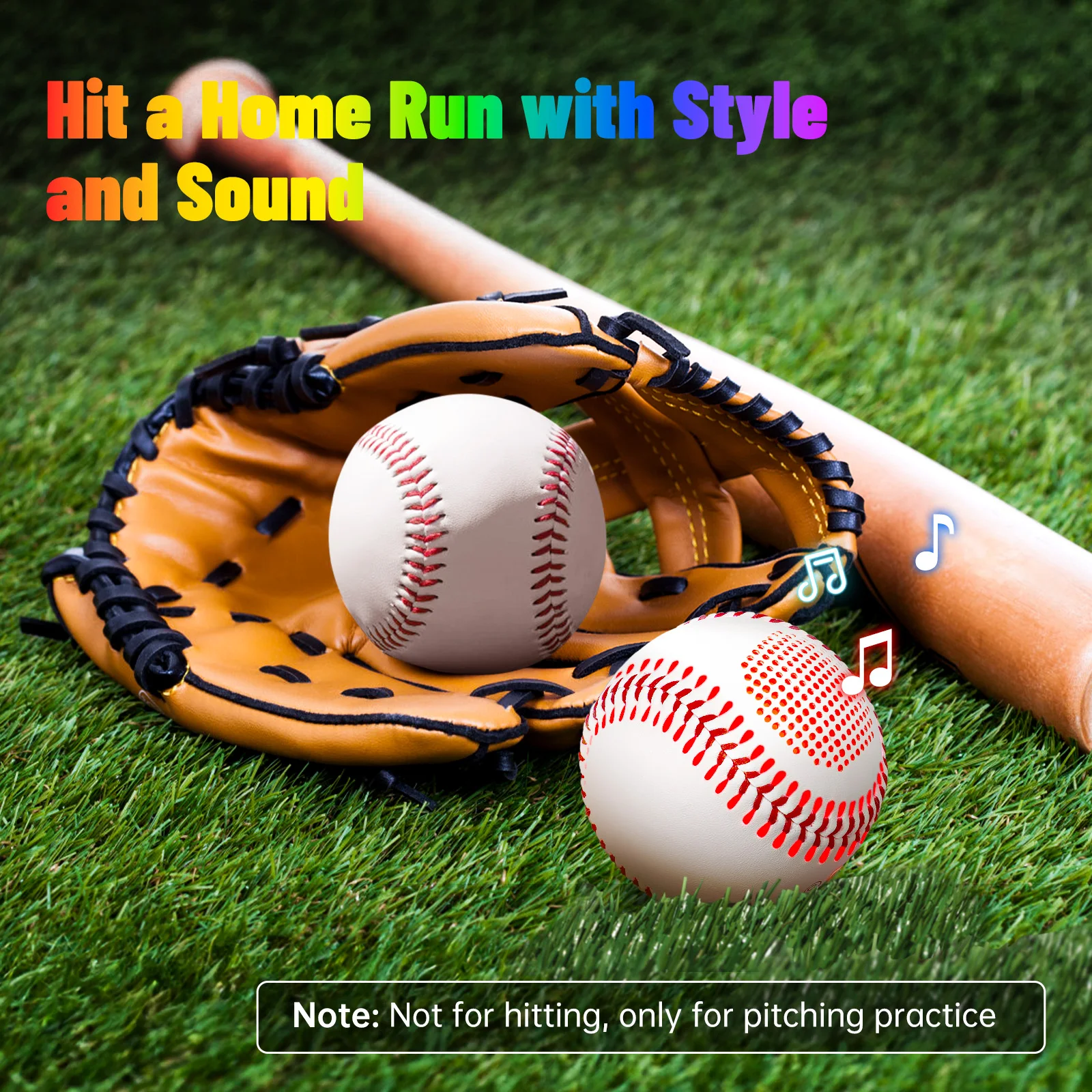 Glow-in-the-Dark Bluetooth Baseball with Lights 4 Glow-in-the-Dark Bluetooth Baseball with Lights - Image 4