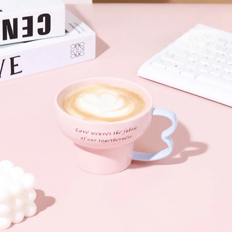 Elegant Pink and Blue Ceramic Coffee Cup Set 3 Elegant Pink and Blue Ceramic Coffee Cup Set - Image 3