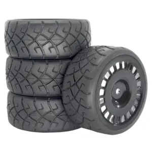 RC Rally Tires and Red Rims Set for 1/10 Scale Cars 15 Sc9e160f9f3104006aefaf8e5fc9b8594d