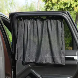 Black Summer Vehicle Sunshade Curtain