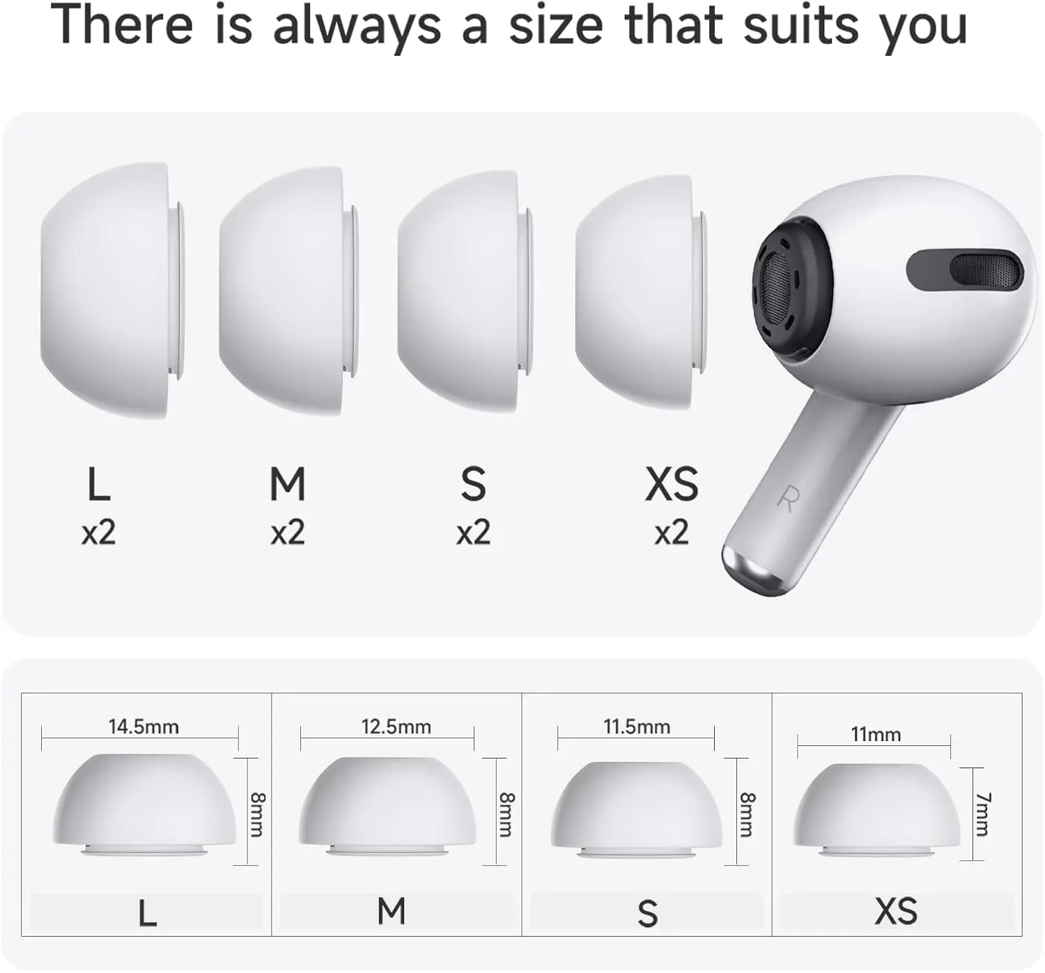 Silicone Ear Tips for AirPods Pro 1/2/3 3 Silicone Ear Tips for AirPods Pro 1/2/3 - Image 3