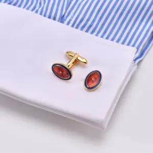 Elegant Elliptical Enamel Cufflinks for Men 10 Sd03cddc4f1b744f78891079b9656b1caA