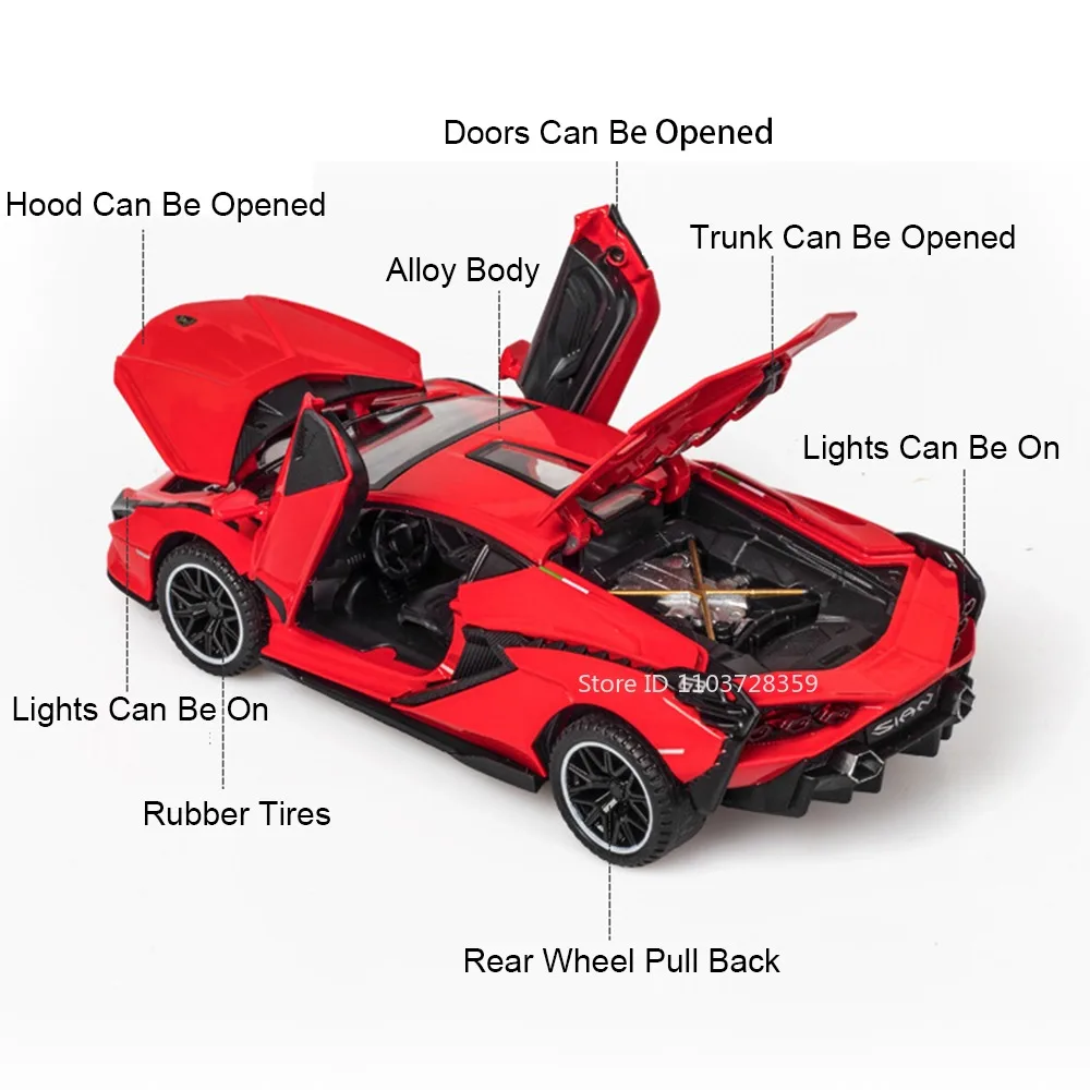 1:32 Diecast Supercar Model with Electronic Features 6 1:32 Diecast Supercar Model with Electronic Features - Image 6