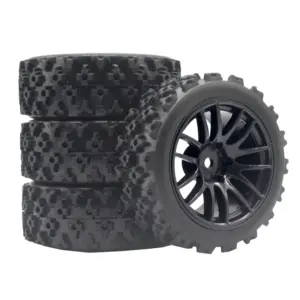 Off-Road RC Tire and White Wheel Set for 1/10 Scale 17 Sd08e4c2888fd4457b2587aedb2dda541H