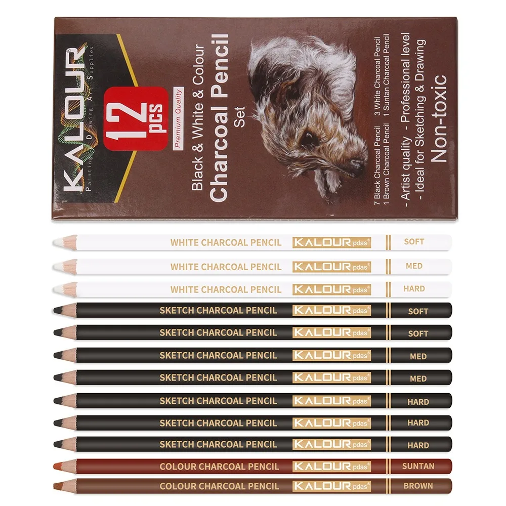 KALOUR Carbon Pencil Set - 6 or 12 Pieces 4 KALOUR Carbon Pencil Set - 6 or 12 Pieces - Image 4