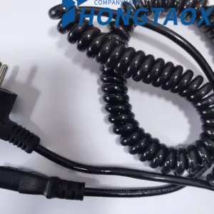 European Black Coiled Power Cord with IEC320 C13 7 Sd2b42ebbcf7b4227805b0236ebd01c666