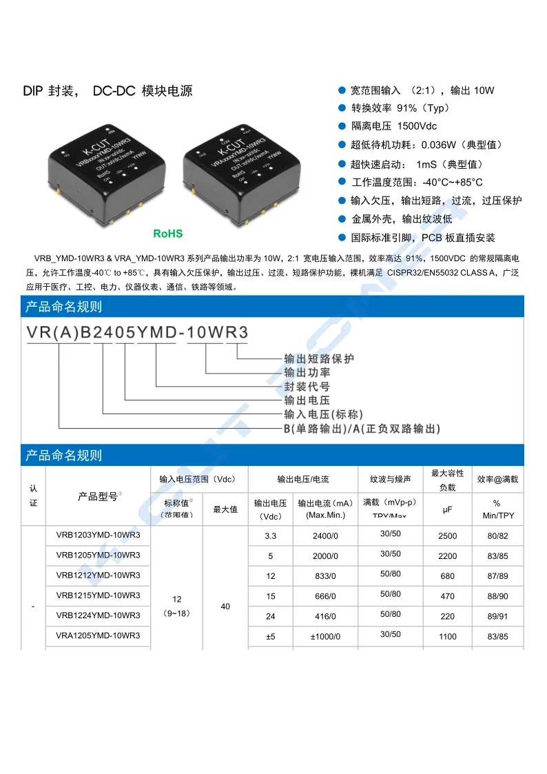 VRB1212YMD-10WR3 12V DC-DC Power IC 4 VRB1212YMD-10WR3 12V DC-DC Power IC - Image 4