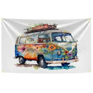 Vintage Volkswagen Bus Banner 90x150cm 14 Sd49af3f3092a4d91b843430866fe8563H