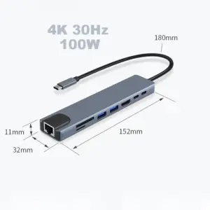 Aluminum USB-C Hub with 8 Ports 7 Sd5e7961217da4694951e68c8b468504cr