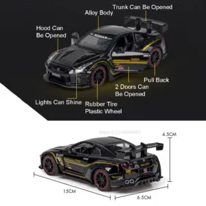 White GTR R35 Diecast Model Car 1:32 Scale 13 Sd6868fa91dfc430a97025193886f10c9c