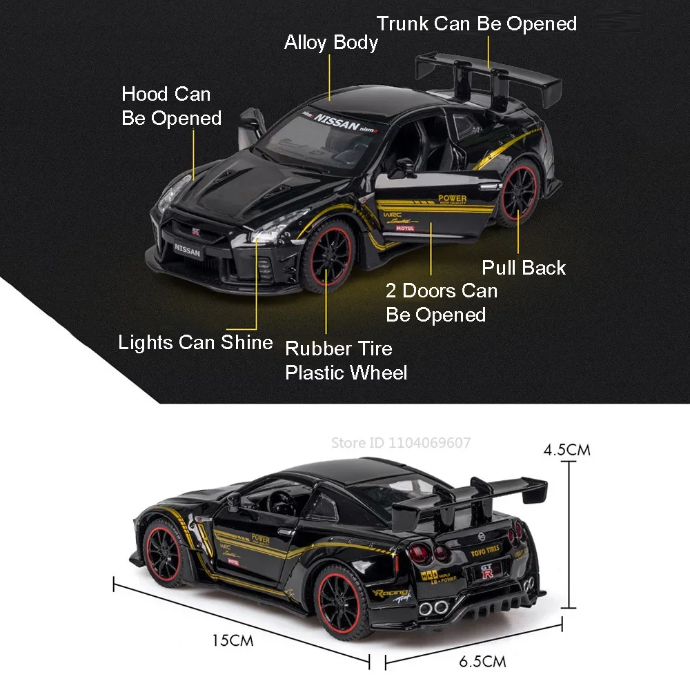 White GTR R35 Diecast Model Car 1:32 Scale 5 White GTR R35 Diecast Model Car 1:32 Scale - Image 5