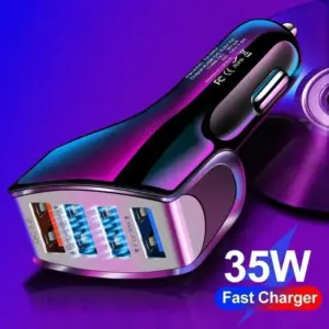 30W Quick Charge 4-Port Car Charger for Smartphones