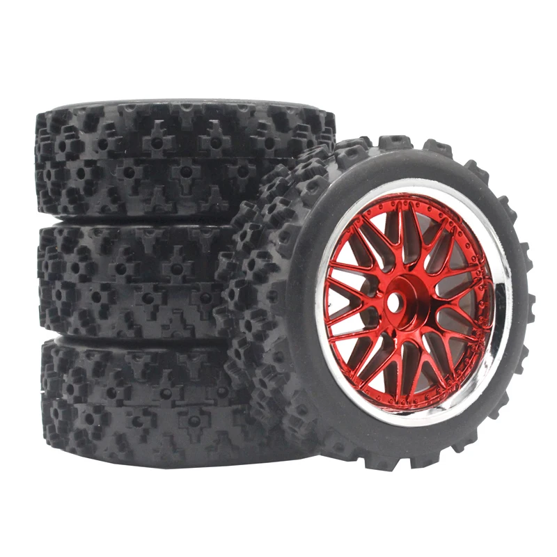 Off-Road RC Tire and White Wheel Set for 1/10 Scale 6 Off-Road RC Tire and White Wheel Set for 1/10 Scale - Image 6