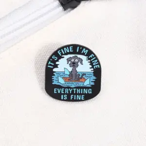 Humorous Mourning Puppy Badge with Sharks 11 Sdd4d6c0f6ce440769e1154e73bb46105X