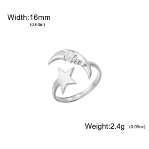 Celestial Stainless Steel Gold Ring for Women 13 Sdf8d49064bb44427914475853fe03bbbO