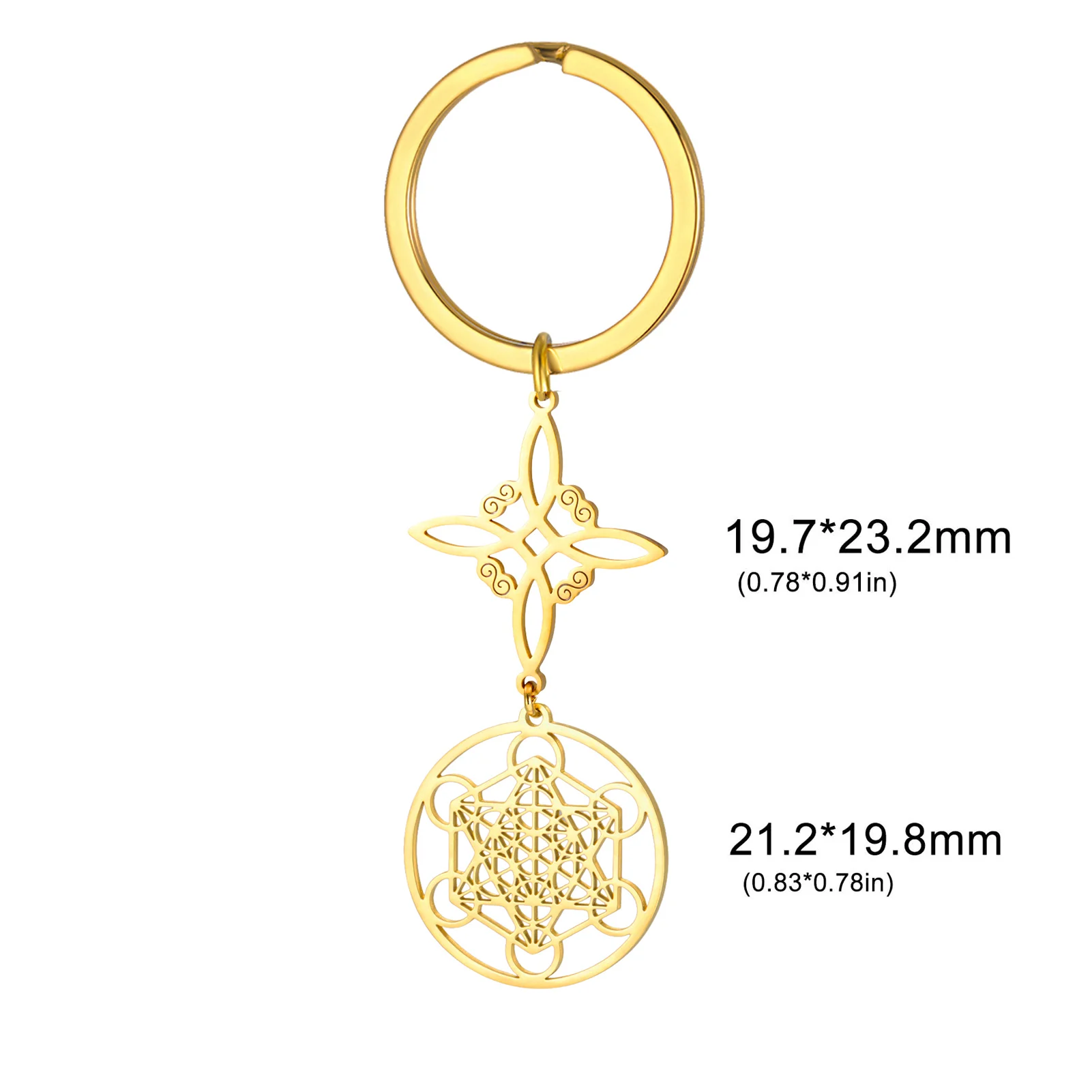 Stainless Steel Witch Knot Keychain with Gold Options 9 Stainless Steel Witch Knot Keychain with Gold Options - Image 9
