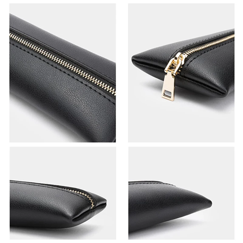 Elegant Light Gray PU Pencil Case for 16 Pens 4 Elegant Light Gray PU Pencil Case for 16 Pens - Image 4