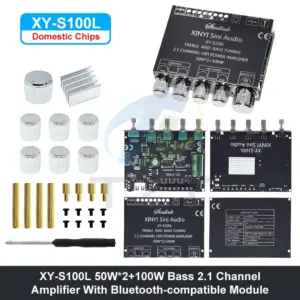 Bluetooth 5.0 Stereo Amplifier Module 50W x 2, 100W Sub 15 Se3ba71660b5c488599159bf1090a6759A