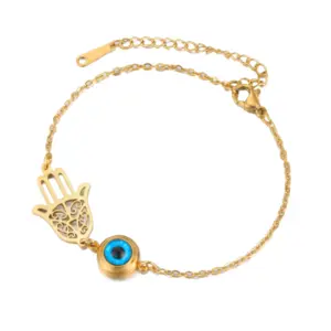 Stainless Steel Charm Bracelet with Evil Eye and Hamsa 13 Se5573982e94e4499975311737bda3ddeA