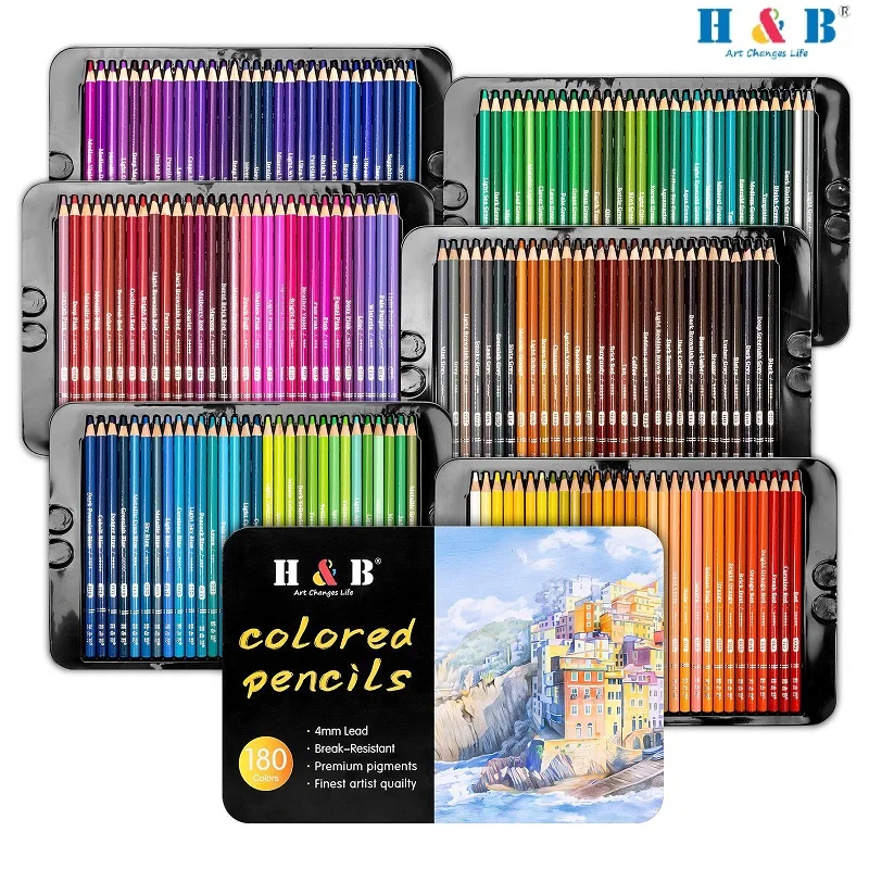 Vibrant 180-Color Oil-Based Colored Pencil Set 2 Vibrant 180-Color Oil-Based Colored Pencil Set - Image 2