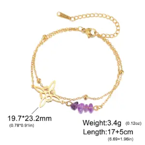 Mystical Stainless Steel Butterfly Charm Bracelet 18 Se771af6f351143389a8745ef523b37ffD
