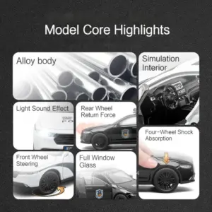 1:32 Scale Honda Police Car Model with Lights 11 Seadc221d6b9c42debe793e18fb9c745ep