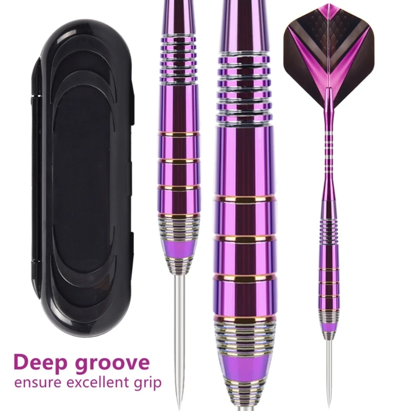 Vibrant Purple & Black Dart Set with Steel Tips 4 Vibrant Purple & Black Dart Set with Steel Tips - Image 4