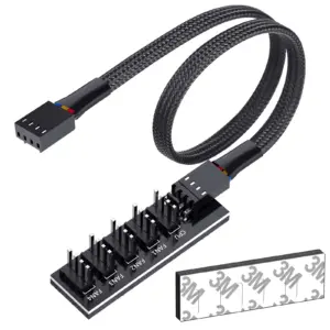 COOLCIRC 4Pin PWM Fan Hub Splitter for PC Fans 12 Sf24597450813461bbdc740de44e90690c