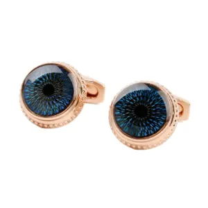 Rose Gold Border Blue Eye Unisex Cufflinks 10 Sf27408c7d9304e81a9871c408f4aebc4W