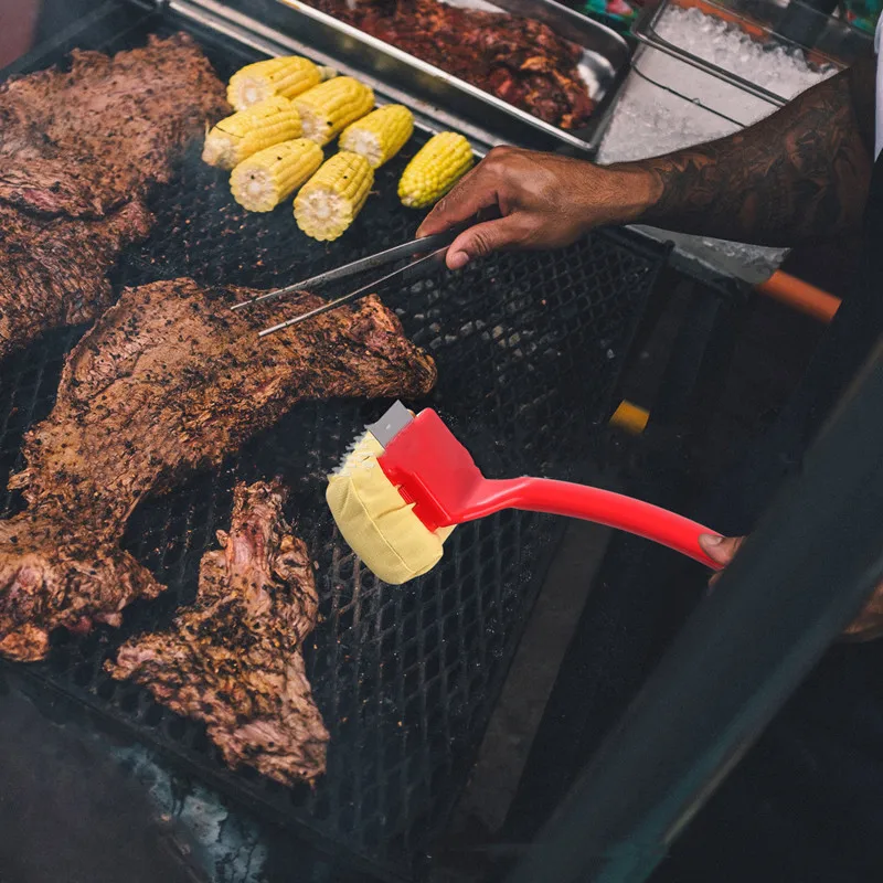 Red Eco-Friendly Grill Cleaning Brush with PVC Head 3 Red Eco-Friendly Grill Cleaning Brush with PVC Head - Image 3