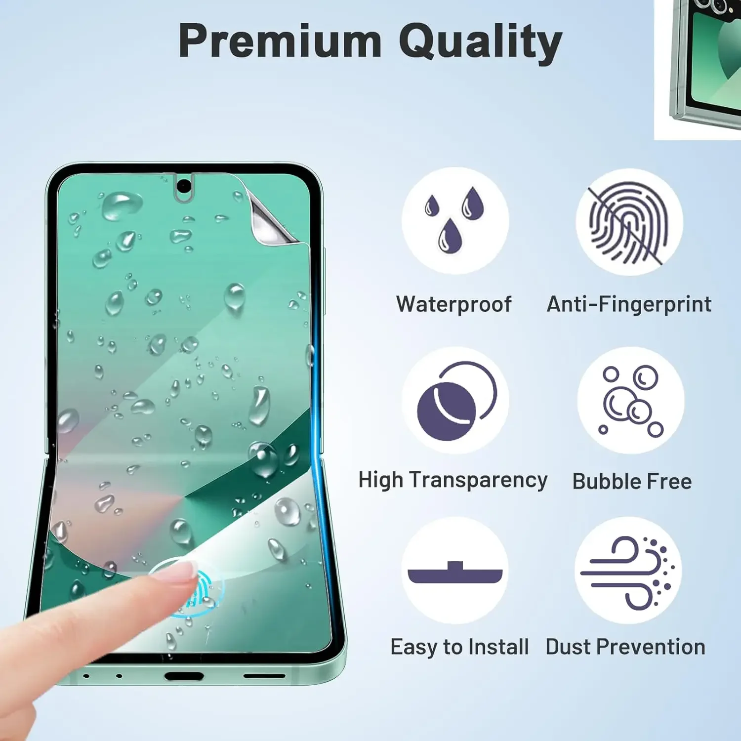 Hydrogel Screen Protector for Samsung Galaxy Z Flip 4 Hydrogel Screen Protector for Samsung Galaxy Z Flip - Image 4