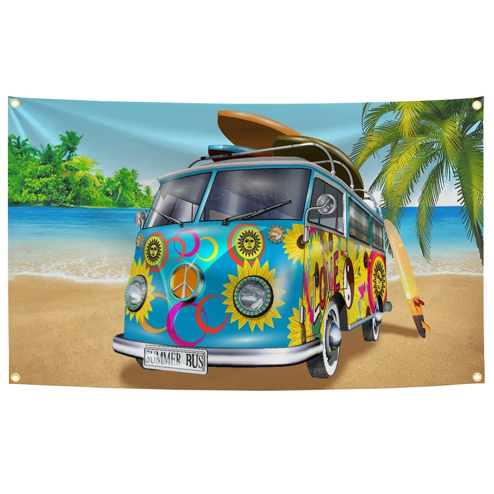 Vintage Volkswagen Bus Banner 90x150cm 4 Vintage Volkswagen Bus Banner 90x150cm - Image 4