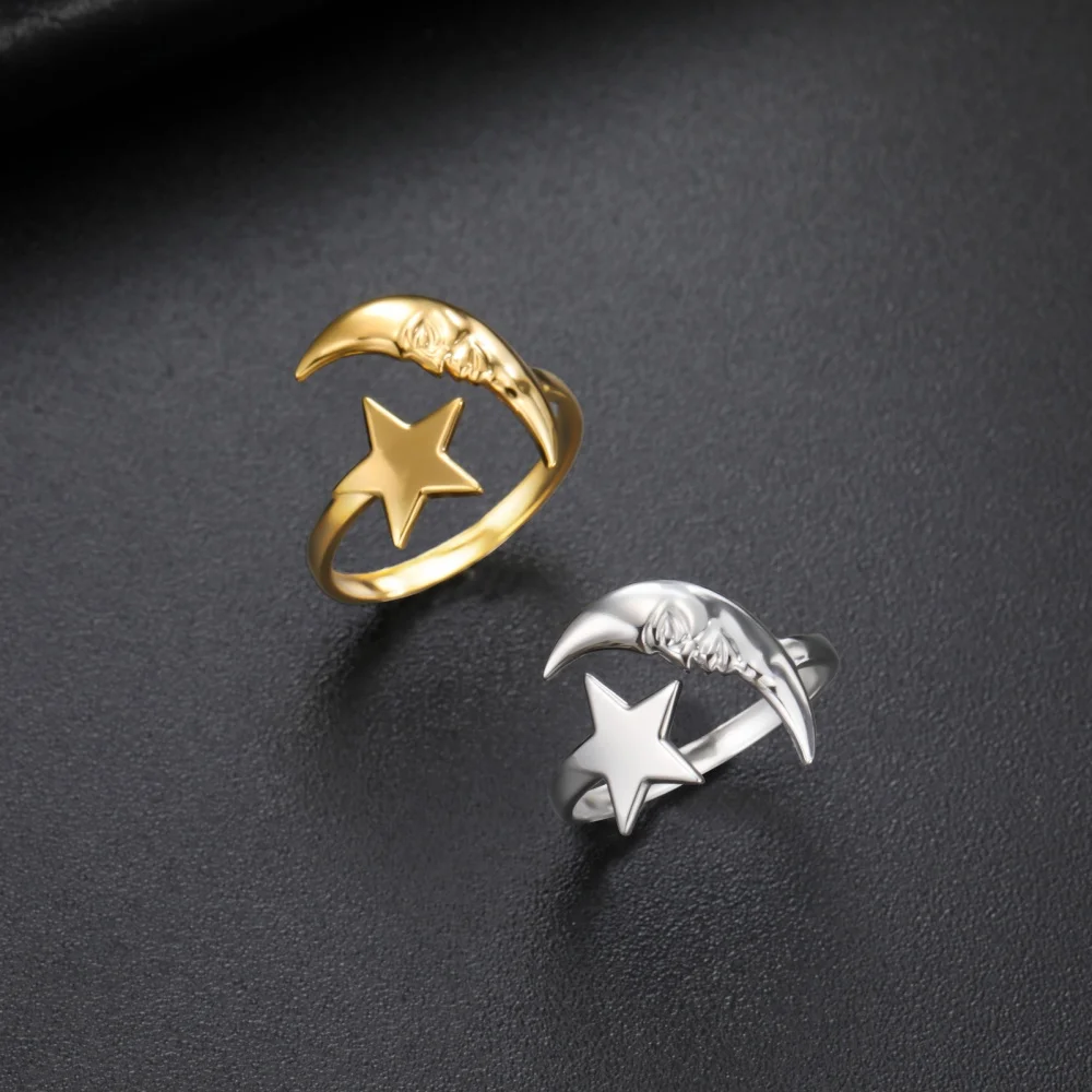 Celestial Stainless Steel Gold Ring for Women 5 Celestial Stainless Steel Gold Ring for Women - Image 5