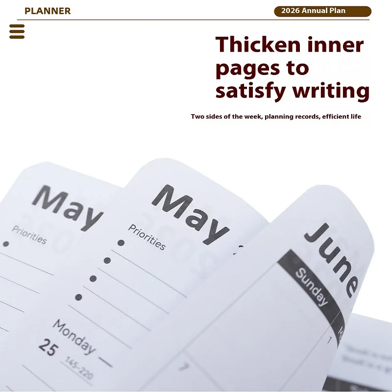 Elegant 2026 Weekly & Monthly Planner in PU Leather 5 Elegant 2026 Weekly & Monthly Planner in PU Leather - Image 5