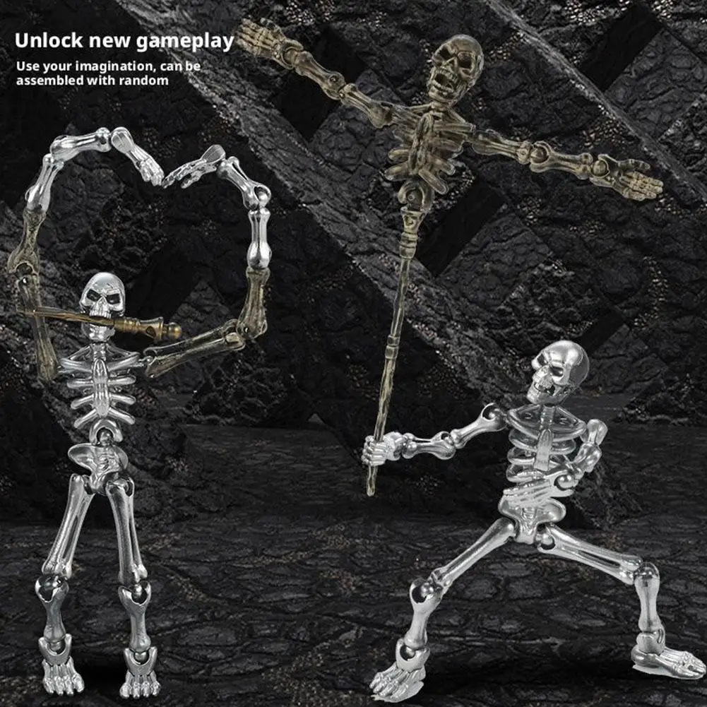 13 cm Vibrant Metal Skeleton Figurine with Magnetic Assembly 4 13 cm Vibrant Metal Skeleton Figurine with Magnetic Assembly - Image 4