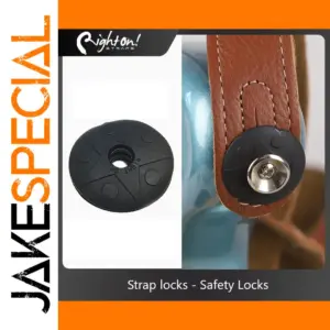 Premium Vegan PU Guitar Strap Lock, Black Rubber