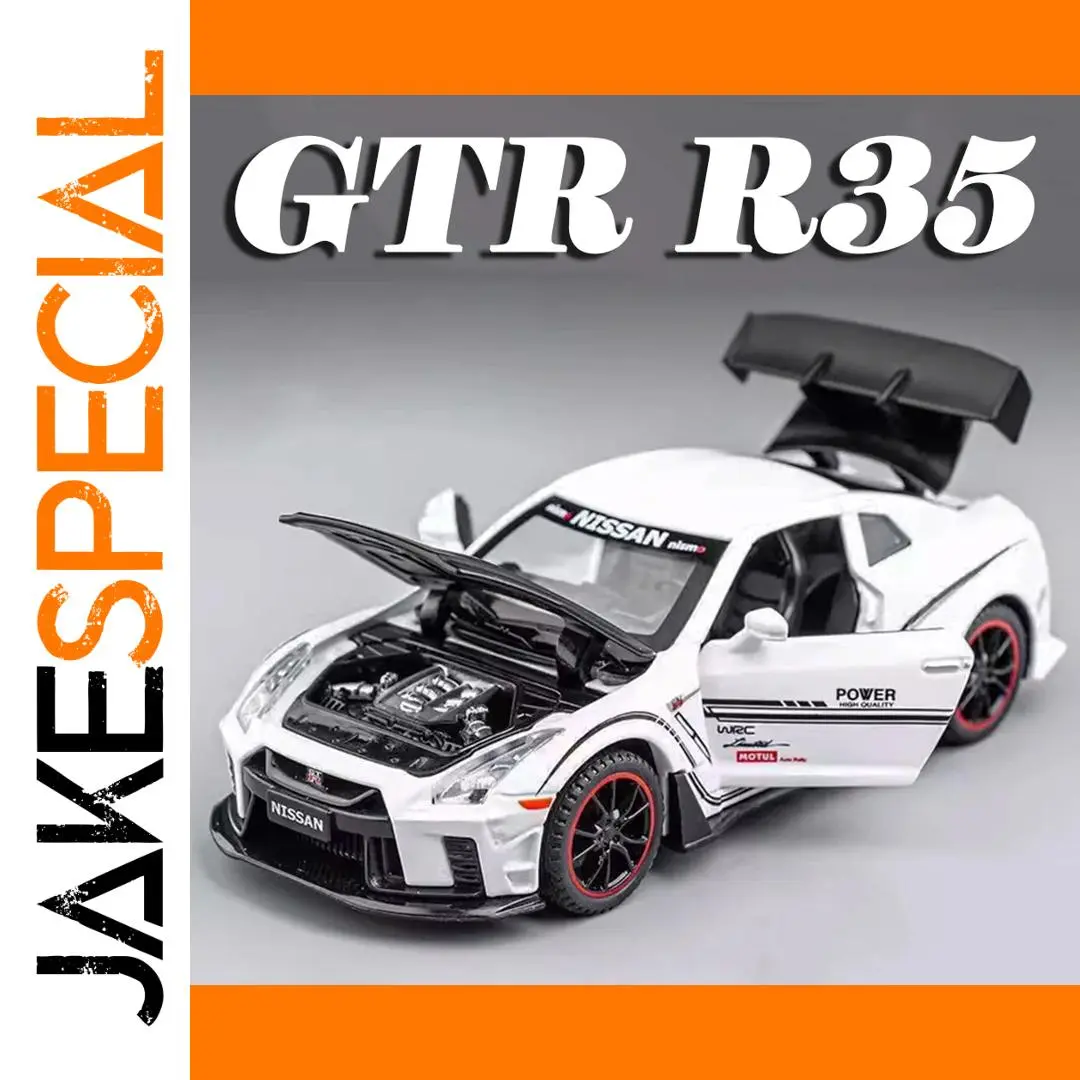 White GTR R35 Diecast Model Car 1:32 Scale 1 White GTR R35 Diecast Model Car 1:32 Scale