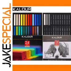 Kalour 24-Piece Soft Pastel Set with Charcoal